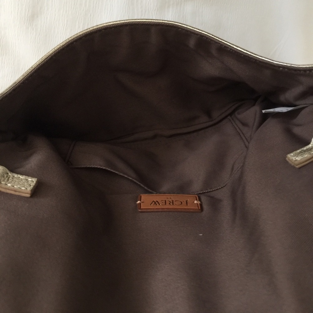 J. Crew Leather Clutch Bag Bronze Chain - Picture 5 of 5